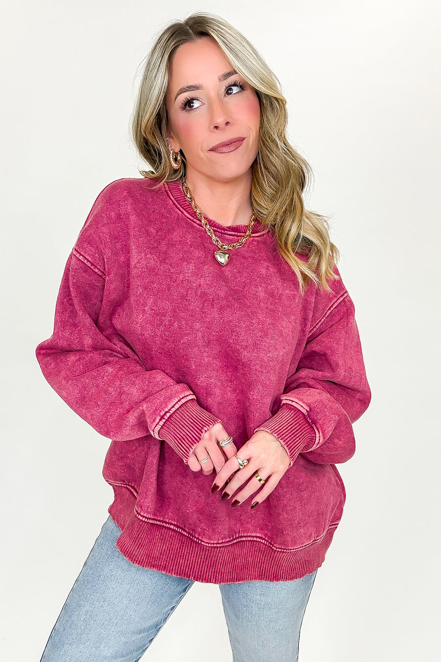 Cozy Vibes Acid Wash Oversized Pullover - BACK IN STOCK
