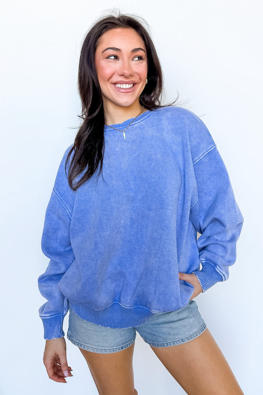 Cozy Vibes Acid Wash Oversized Pullover - Madison and Mallory