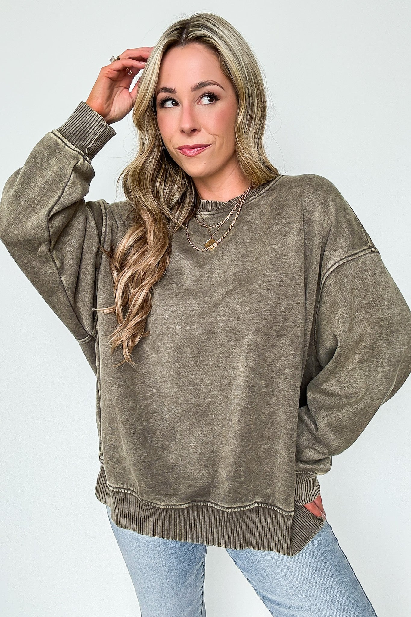 Cozy Vibes Acid Wash Oversized Pullover - BACK IN STOCK - Madison and Mallory