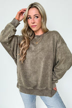 Cozy Vibes Acid Wash Oversized Pullover - BACK IN STOCK - Madison and Mallory