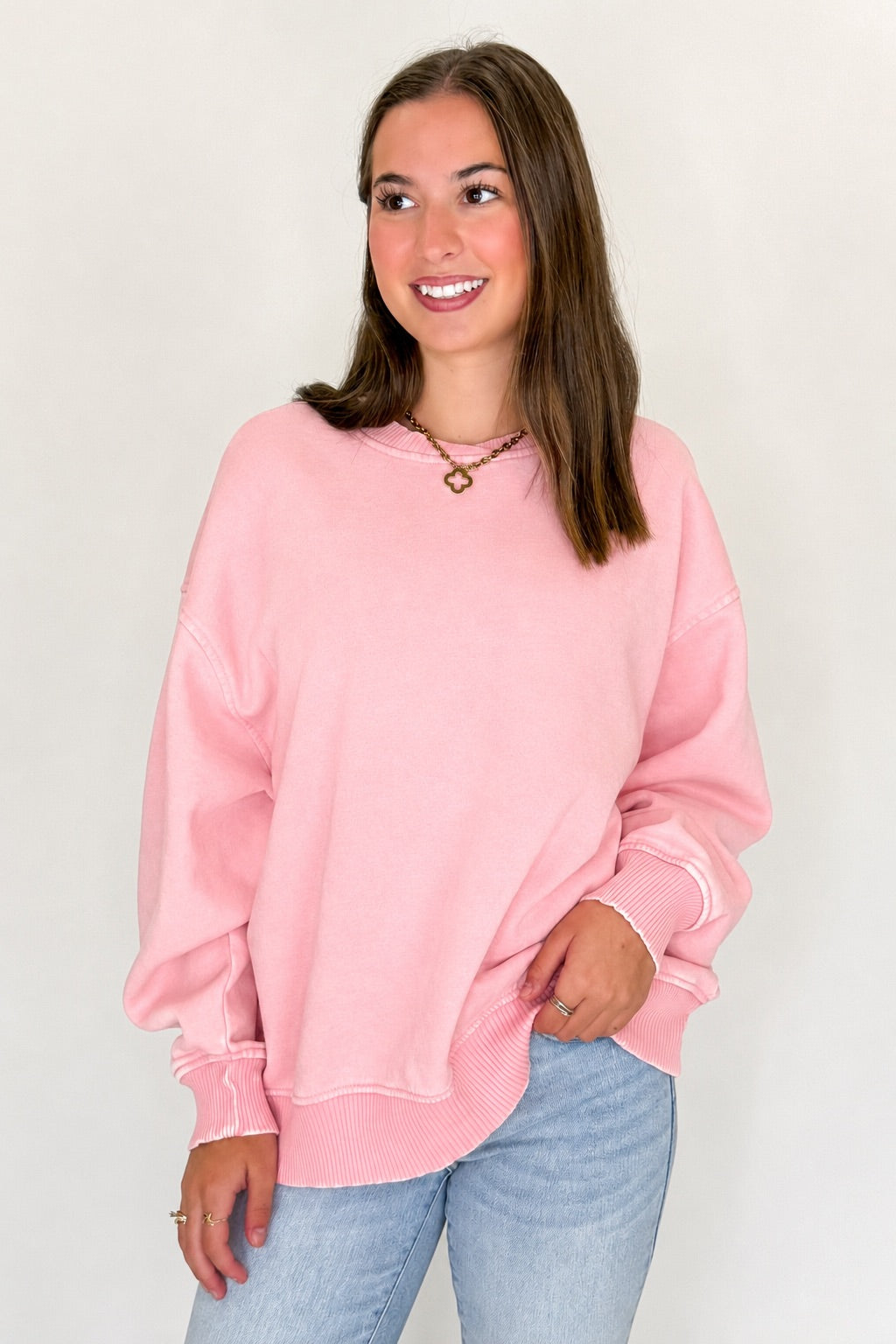 Cozy Vibes Acid Wash Oversized Pullover - Madison and Mallory