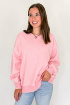 Cozy Vibes Acid Wash Oversized Pullover - Madison and Mallory