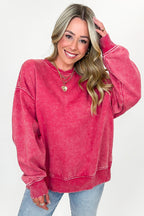 Cozy Vibes Acid Wash Oversized Pullover
