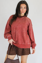 Cozy Vibes Acid Wash Oversized Pullover - Madison and Mallory