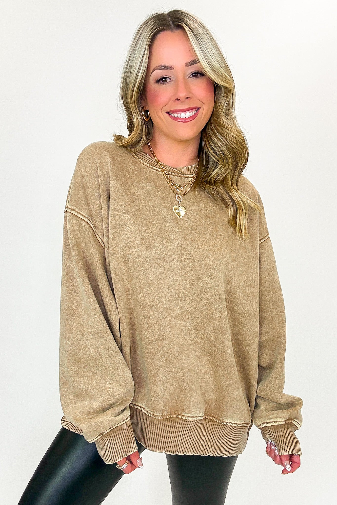 Cozy Vibes Acid Wash Oversized Pullover - BACK IN STOCK - Madison and Mallory