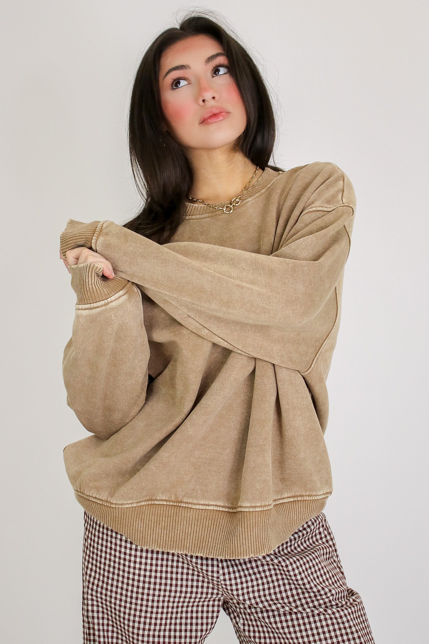 Cozy Vibes Acid Wash Oversized Pullover
