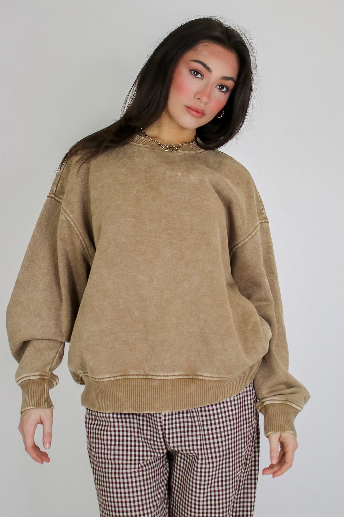 Cozy Vibes Acid Wash Oversized Pullover