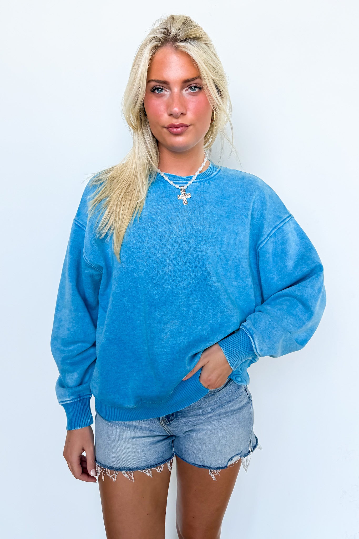Cozy Vibes Acid Wash Oversized Pullover - BACK IN STOCK