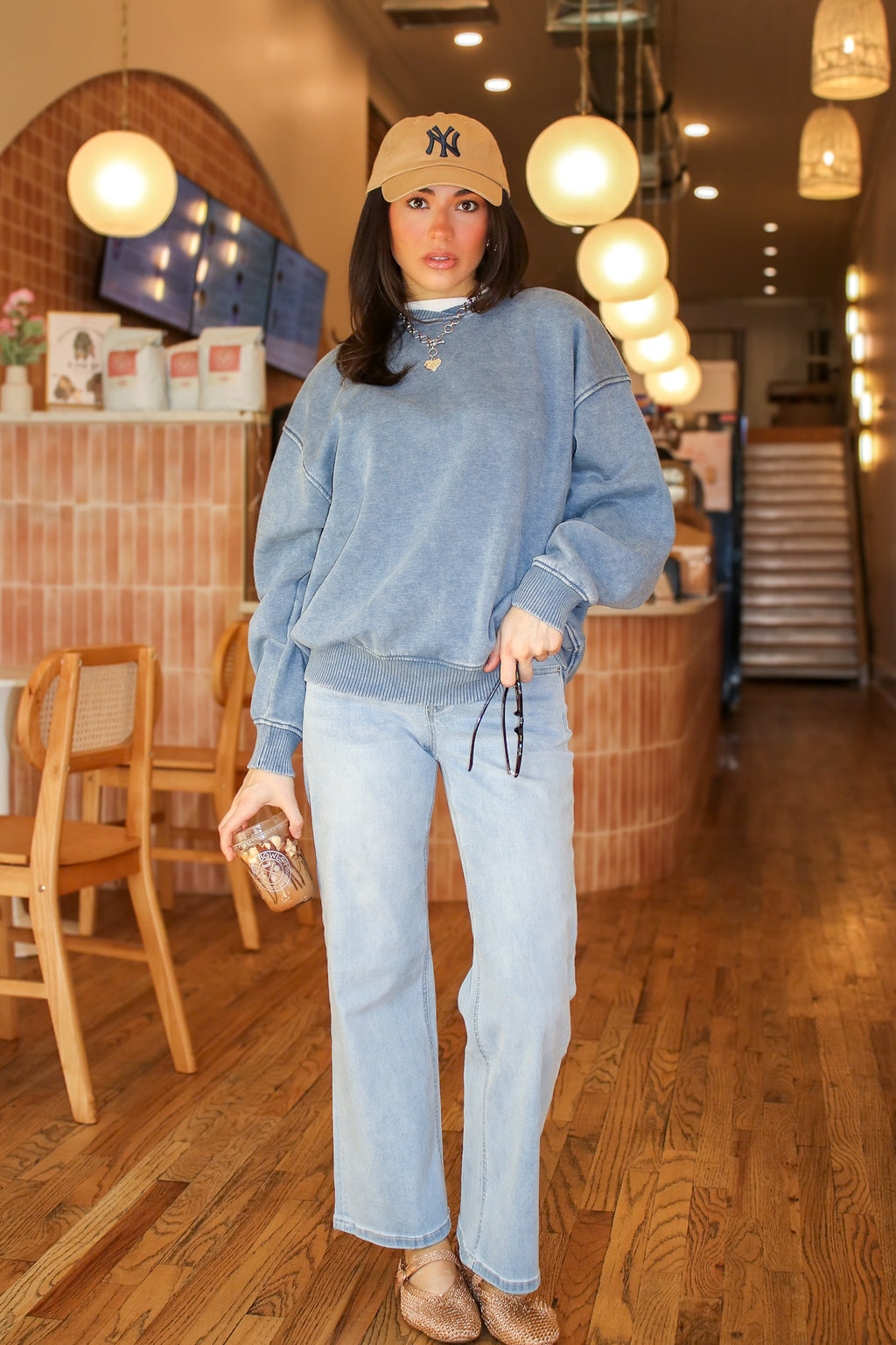 Cozy Vibes Acid Wash Oversized Pullover