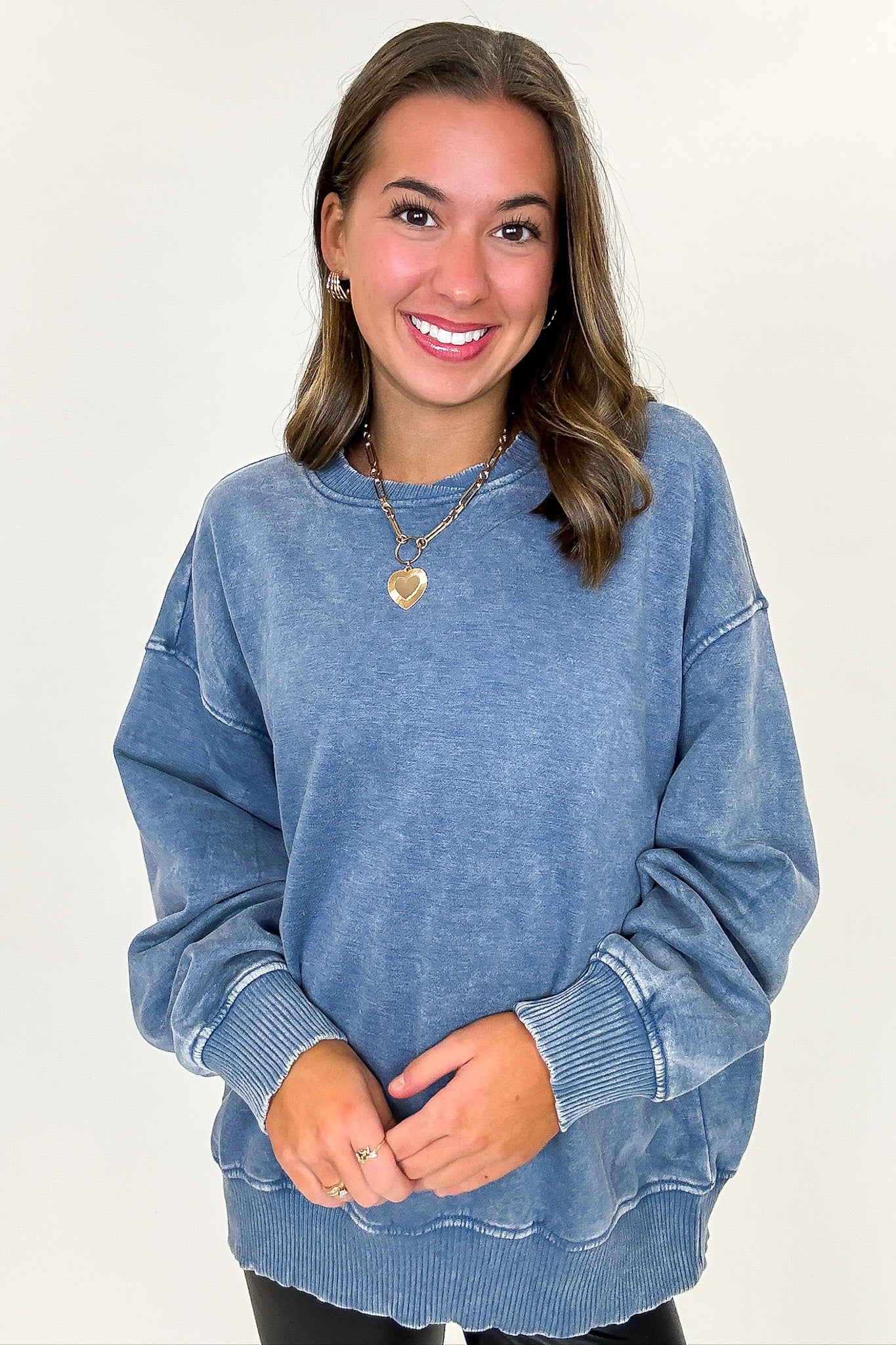 Cozy Vibes Acid Wash Oversized Pullover - BACK IN STOCK