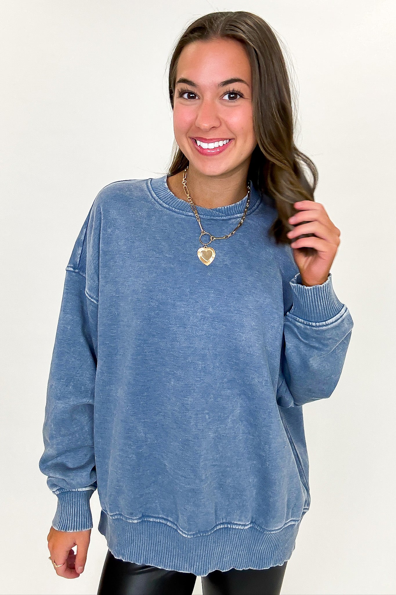 Cozy Vibes Acid Wash Oversized Pullover - BACK IN STOCK