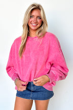 Cozy Vibes Acid Wash Oversized Pullover - Madison and Mallory