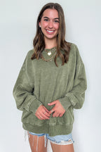 Cozy Vibes Acid Wash Oversized Pullover