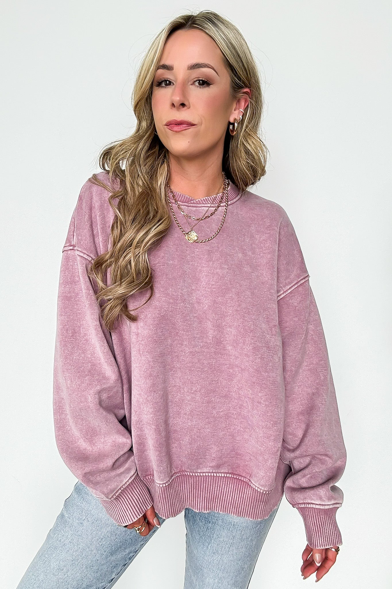 Cozy Vibes Acid Wash Oversized Pullover - BACK IN STOCK
