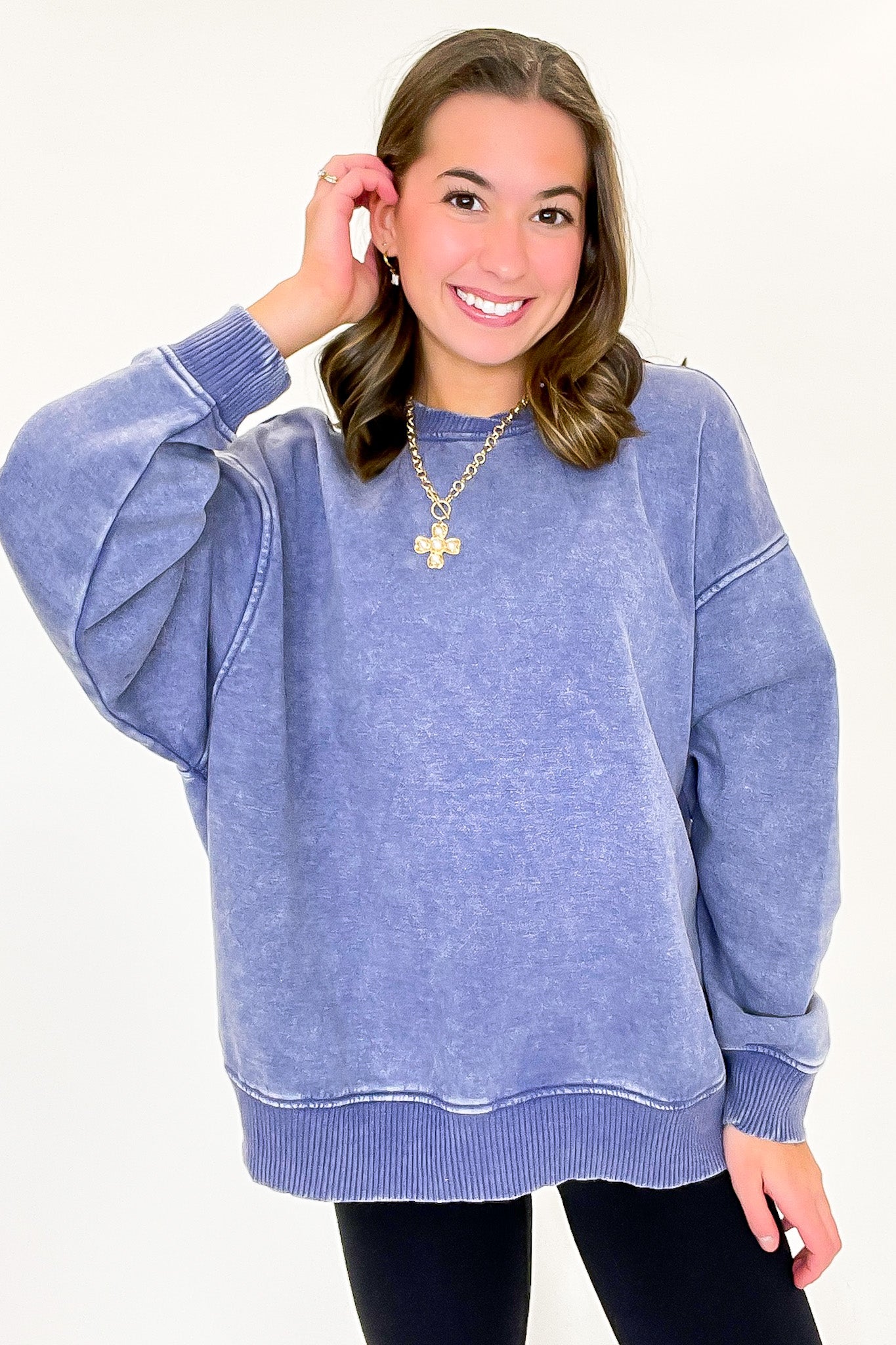 Cozy Vibes Acid Wash Oversized Pullover - BACK IN STOCK