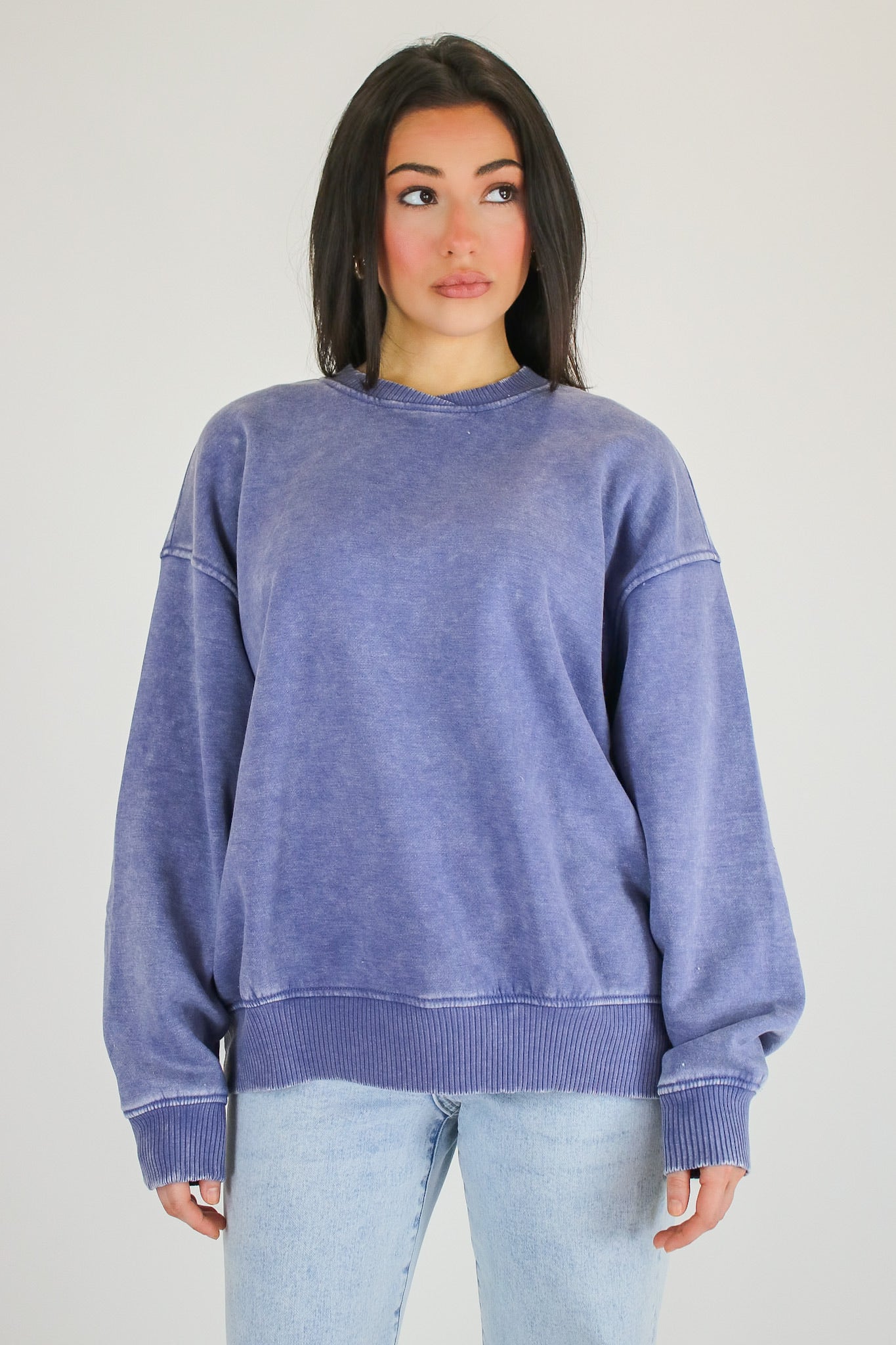 Cozy Vibes Acid Wash Oversized Pullover