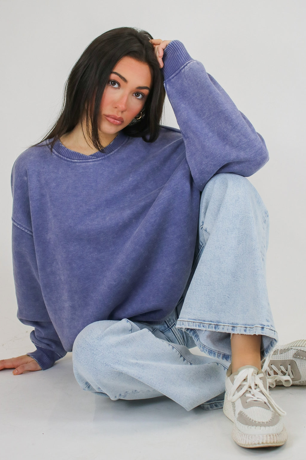 Marlin / SM Cozy Vibes Acid Wash Oversized Pullover - Madison and Mallory