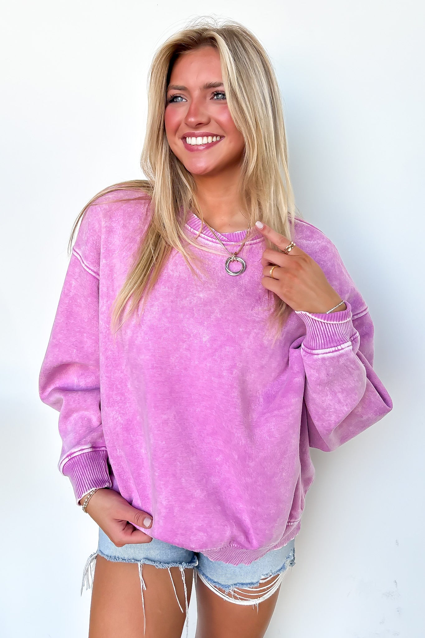Cozy Vibes Acid Wash Oversized Pullover - BACK IN STOCK