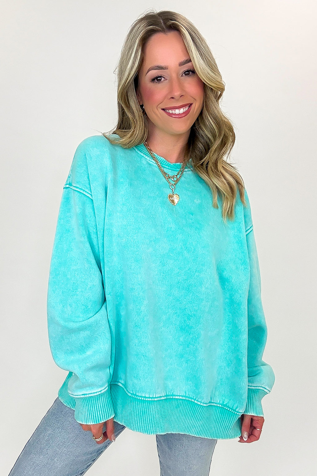 Cozy Vibes Acid Wash Oversized Pullover