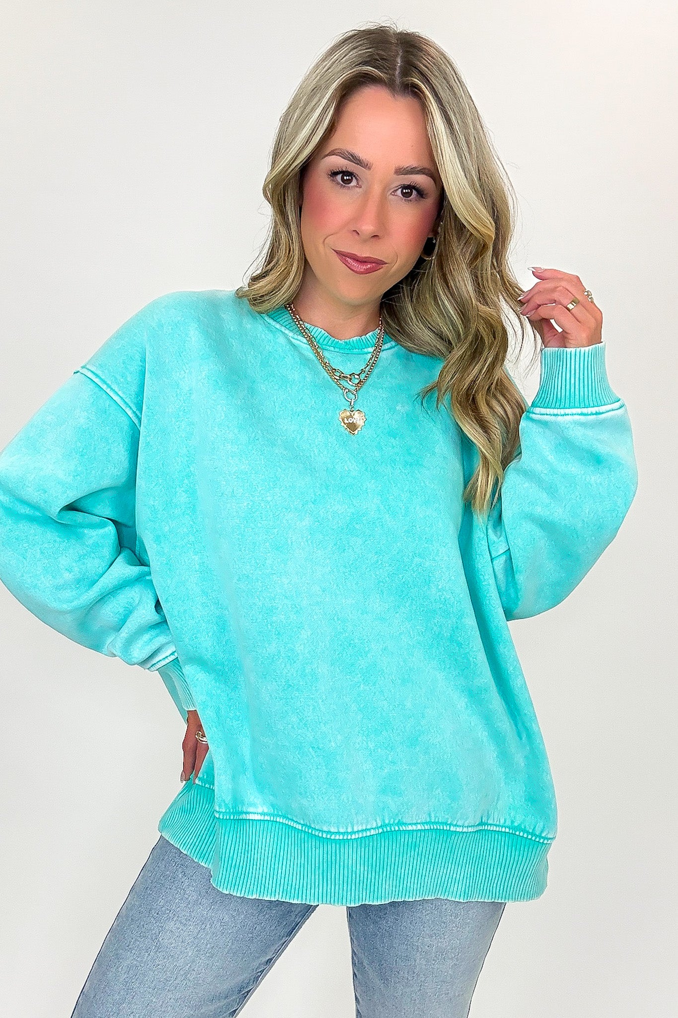 Cozy Vibes Acid Wash Oversized Pullover - BACK IN STOCK