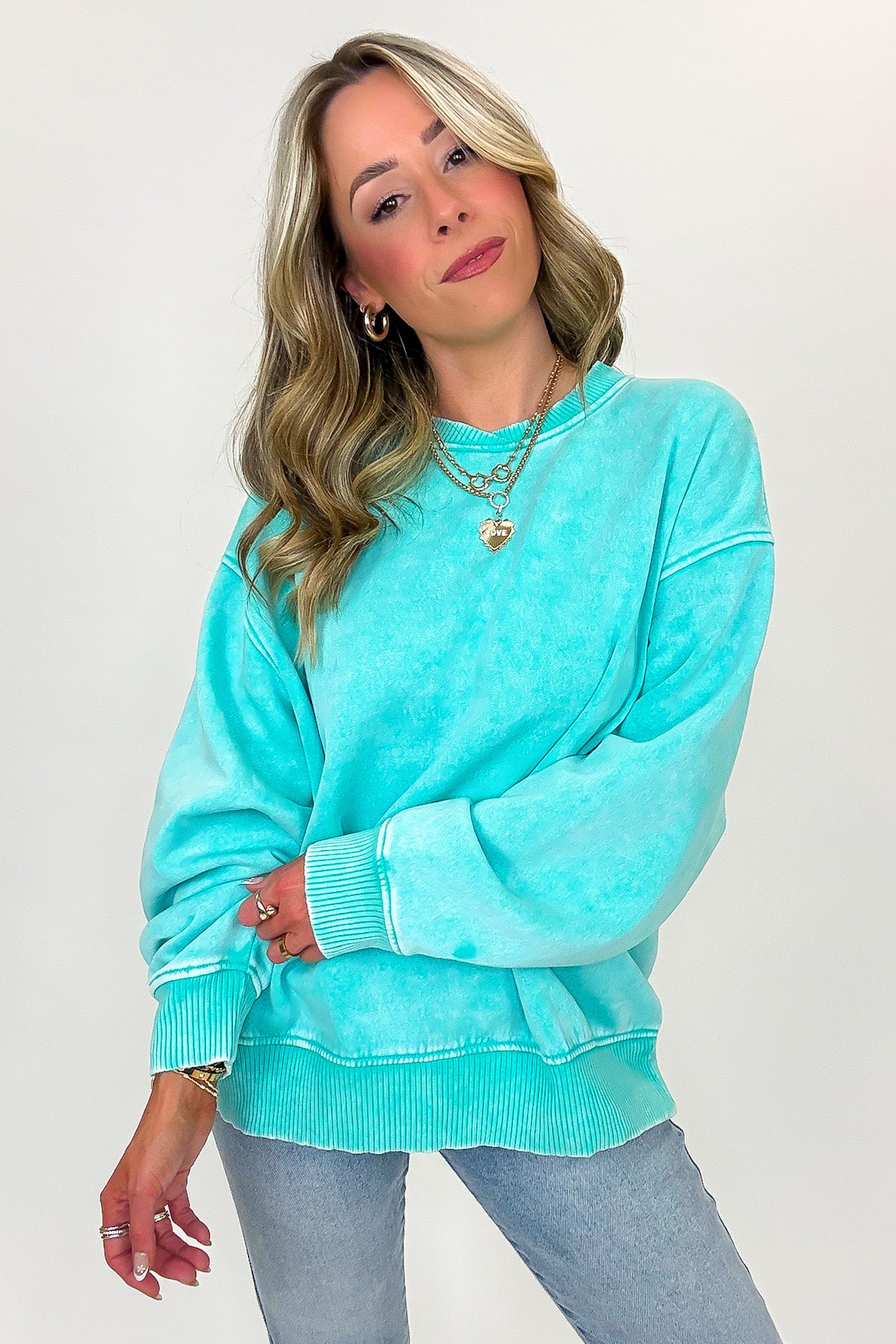 Cozy Vibes Acid Wash Oversized Pullover - BACK IN STOCK