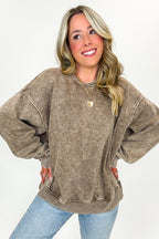 Cozy Vibes Acid Wash Oversized Pullover - BACK IN STOCK