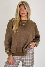 Cozy Vibes Acid Wash Oversized Pullover