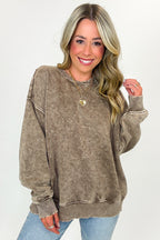 Cozy Vibes Acid Wash Oversized Pullover