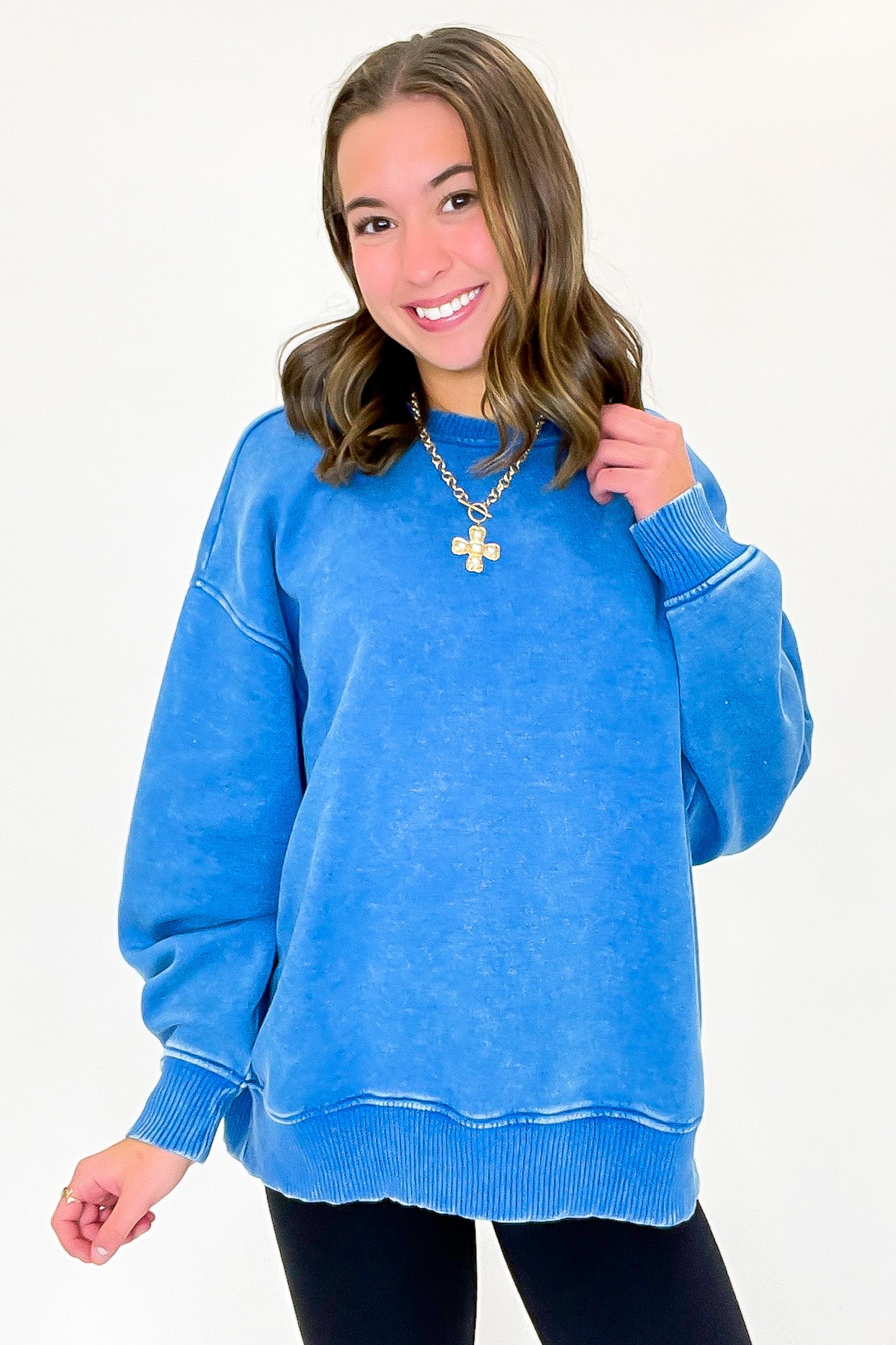 Cozy Vibes Acid Wash Oversized Pullover - BACK IN STOCK