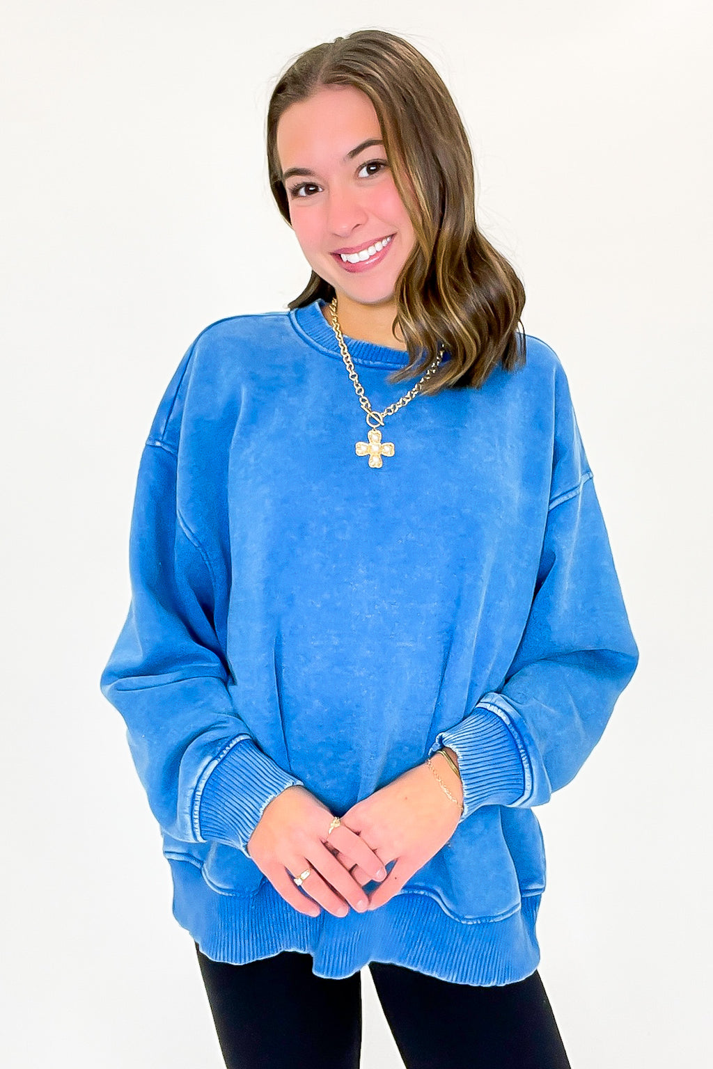 Cozy Vibes Acid Wash Oversized Pullover