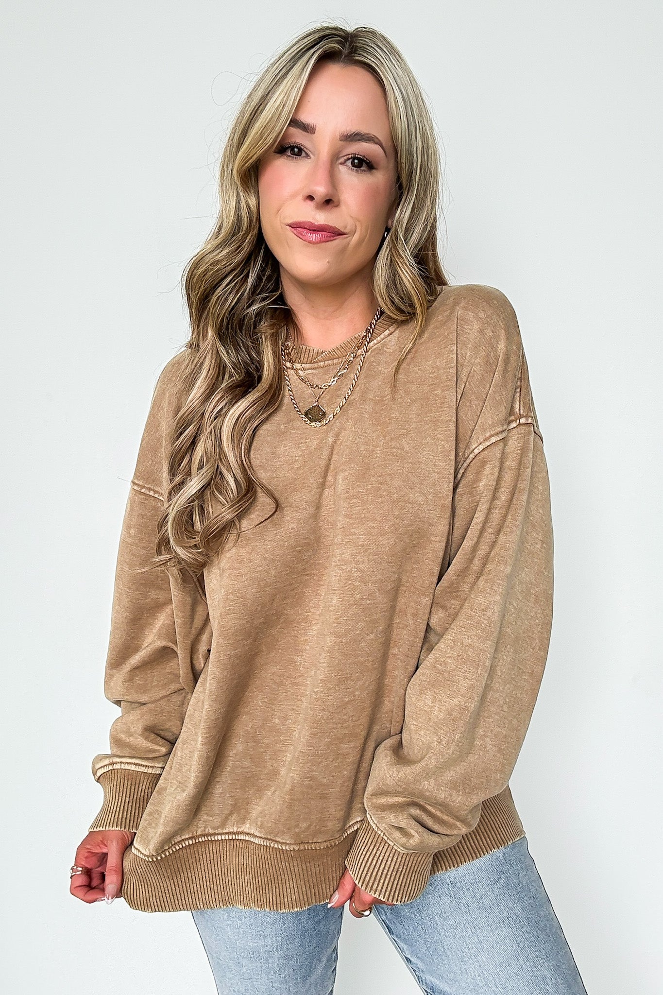 Cozy Vibes Acid Wash Oversized Pullover - BACK IN STOCK - Madison and Mallory