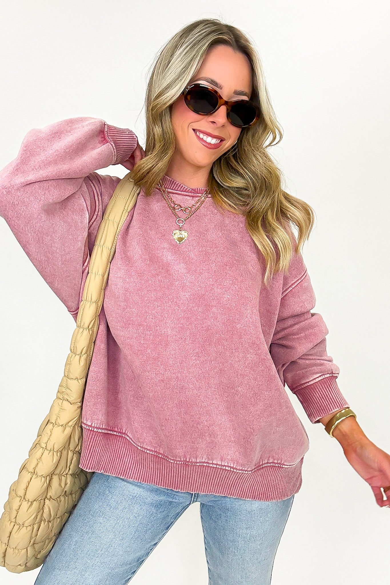 Cozy Vibes Acid Wash Oversized Pullover - BACK IN STOCK