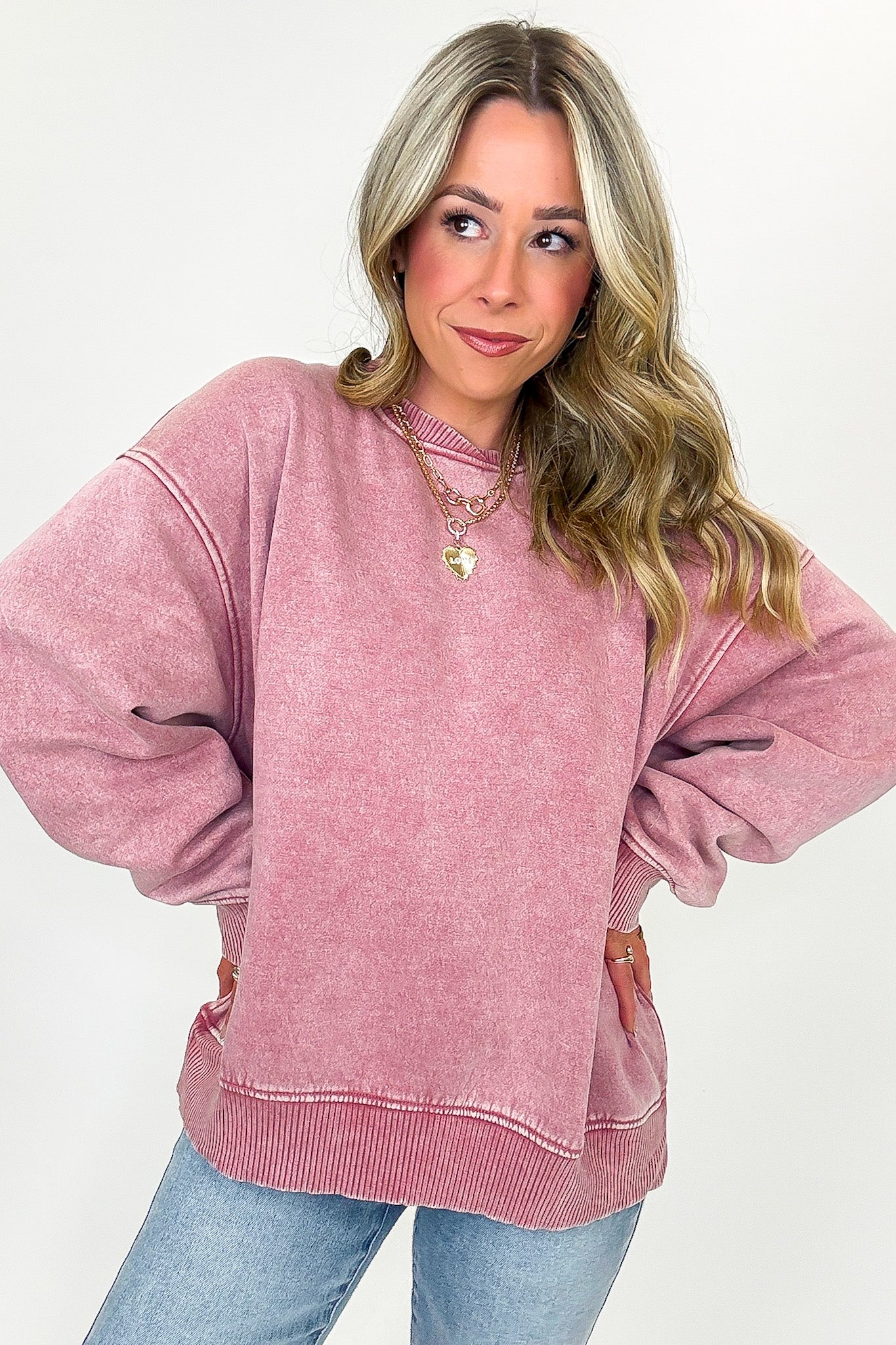 Cozy Vibes Acid Wash Oversized Pullover - BACK IN STOCK