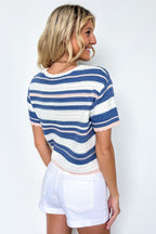 Crafted Stripe Textured Knit Top - Madison and Mallory