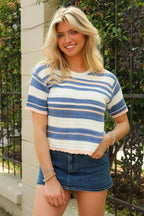 Crafted Stripe Textured Knit Top - Madison and Mallory
