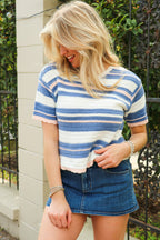 Crafted Stripe Textured Knit Top - Madison and Mallory