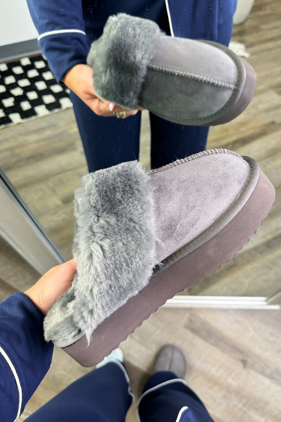  Crazy Cozy Platform Sherpa Slippers - Madison and Mallory