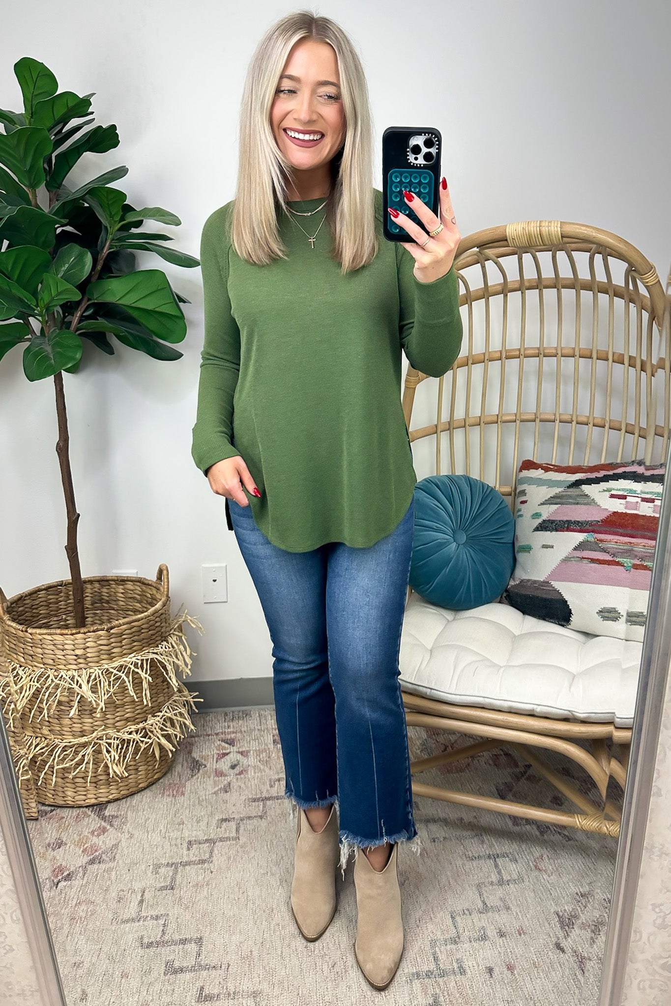  Cresseida Thermal Knit Long Sleeve Top - FINAL SALE - Madison and Mallory