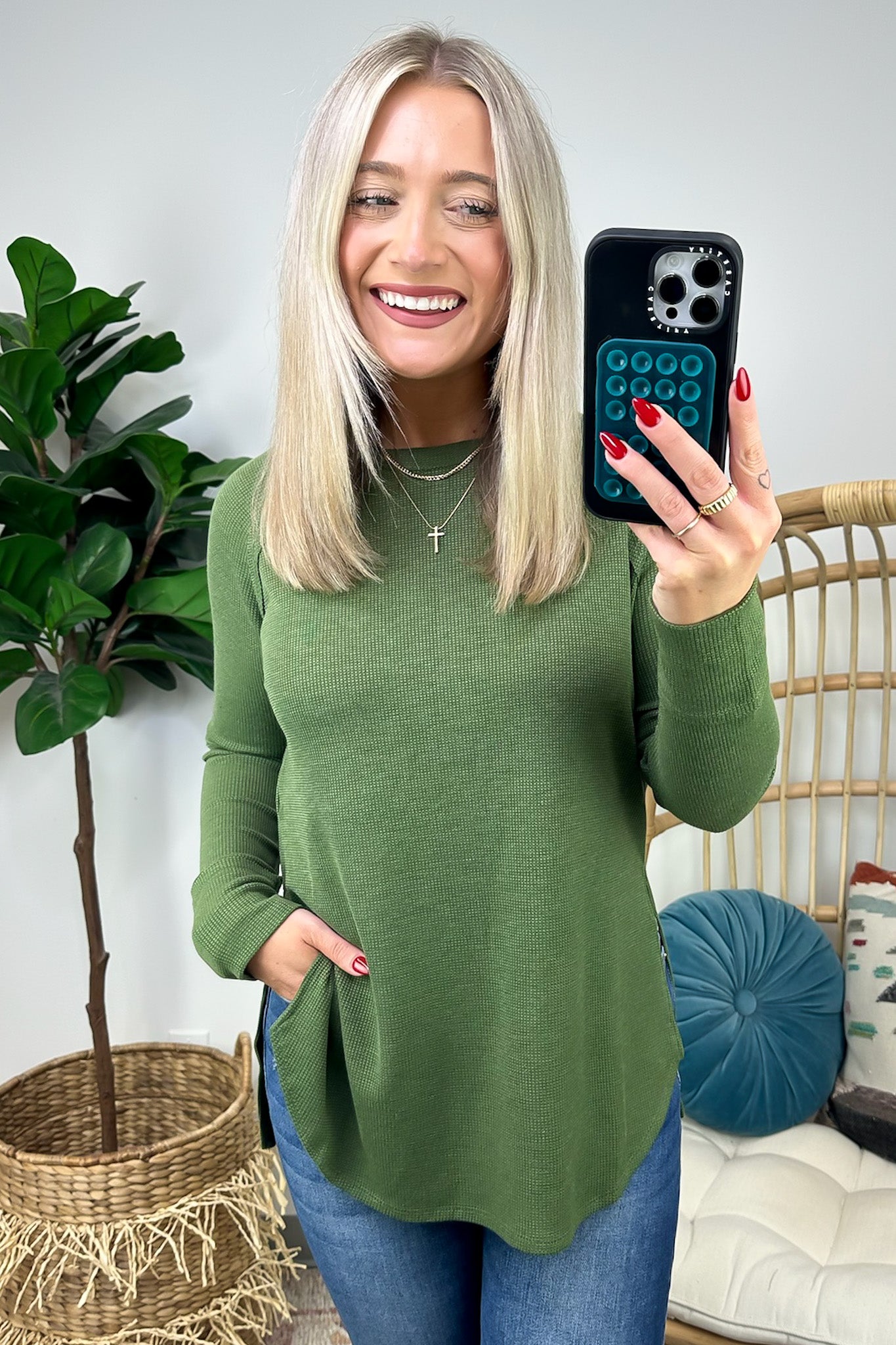  Cresseida Thermal Knit Long Sleeve Top - FINAL SALE - Madison and Mallory