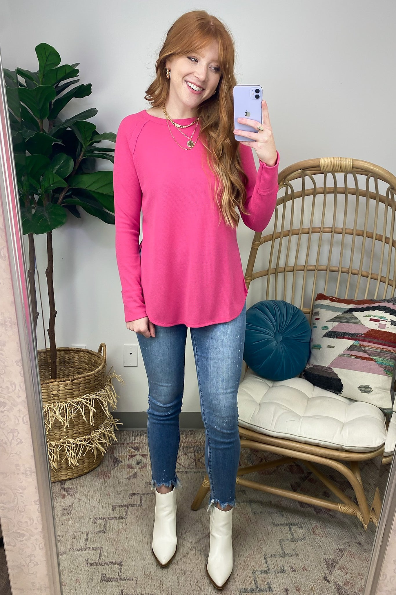  Cresseida Thermal Knit Long Sleeve Top - FINAL SALE - Madison and Mallory