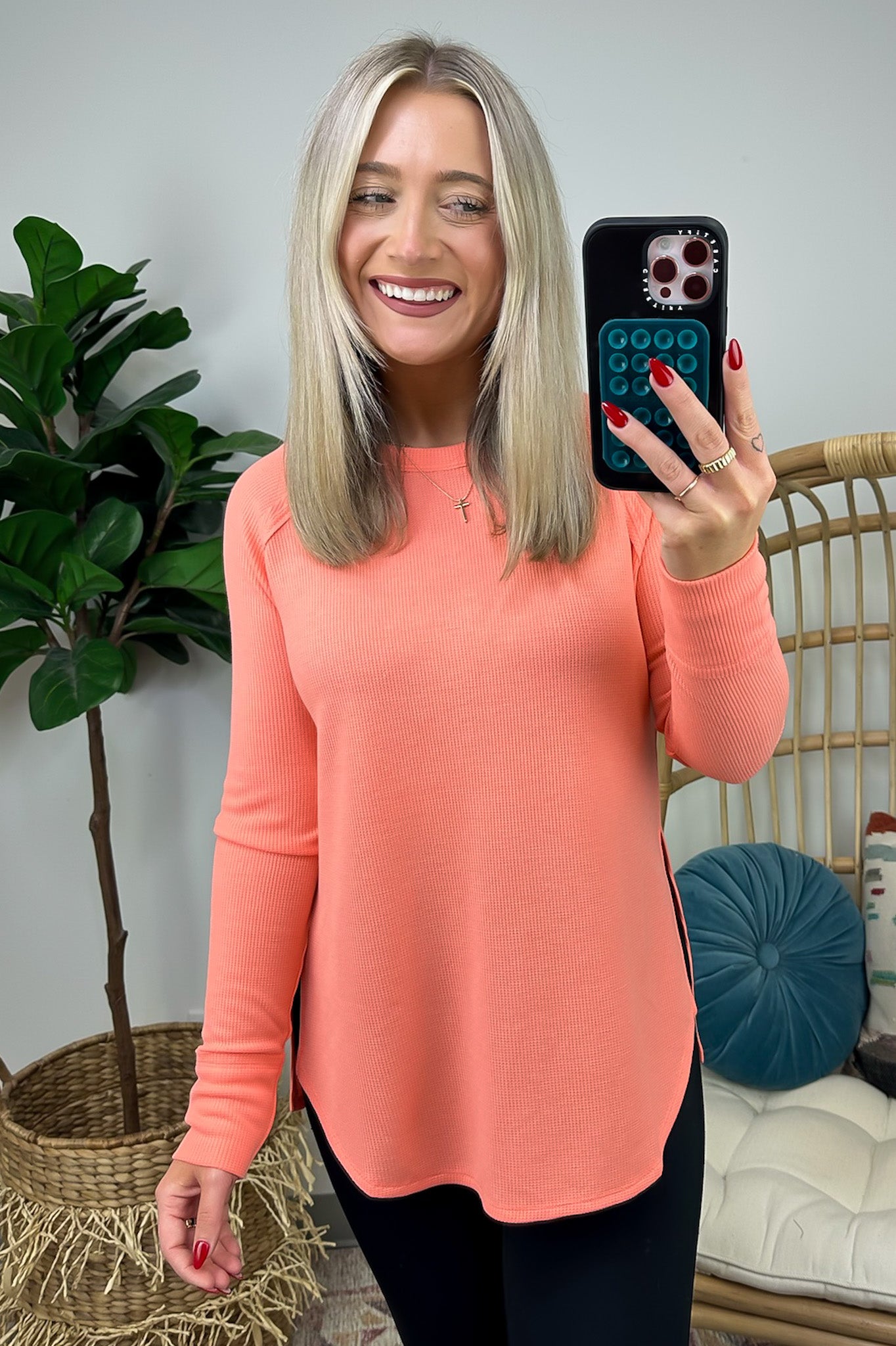  Cresseida Thermal Knit Long Sleeve Top - FINAL SALE - Madison and Mallory