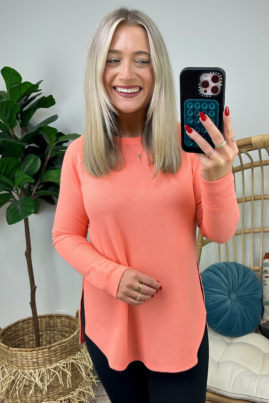  Cresseida Thermal Knit Long Sleeve Top - FINAL SALE - Madison and Mallory