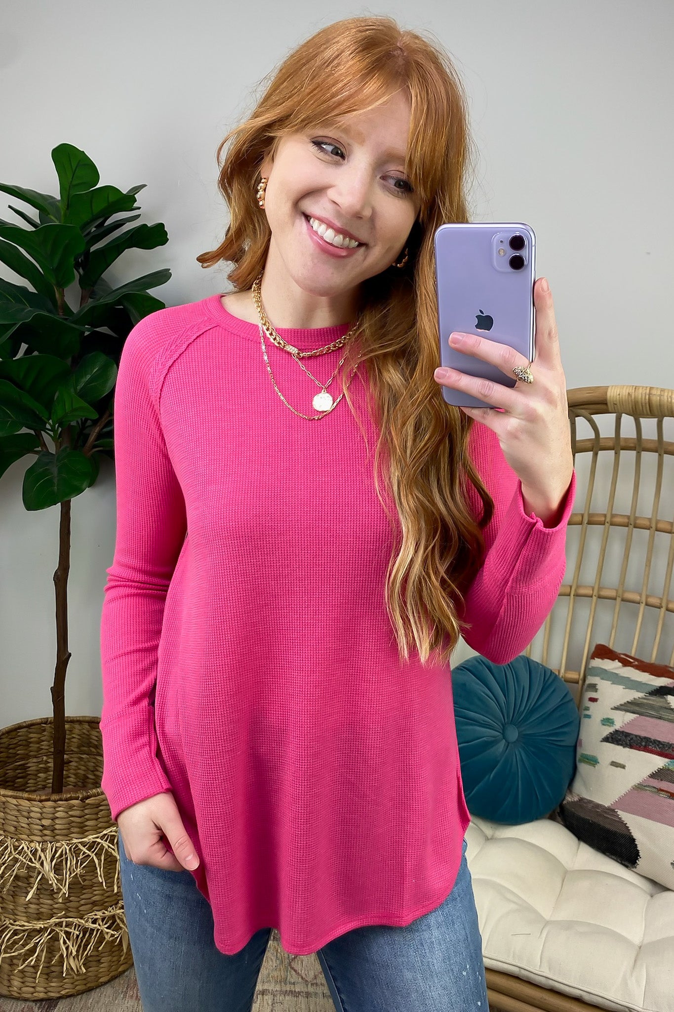  Cresseida Thermal Knit Long Sleeve Top - FINAL SALE - Madison and Mallory