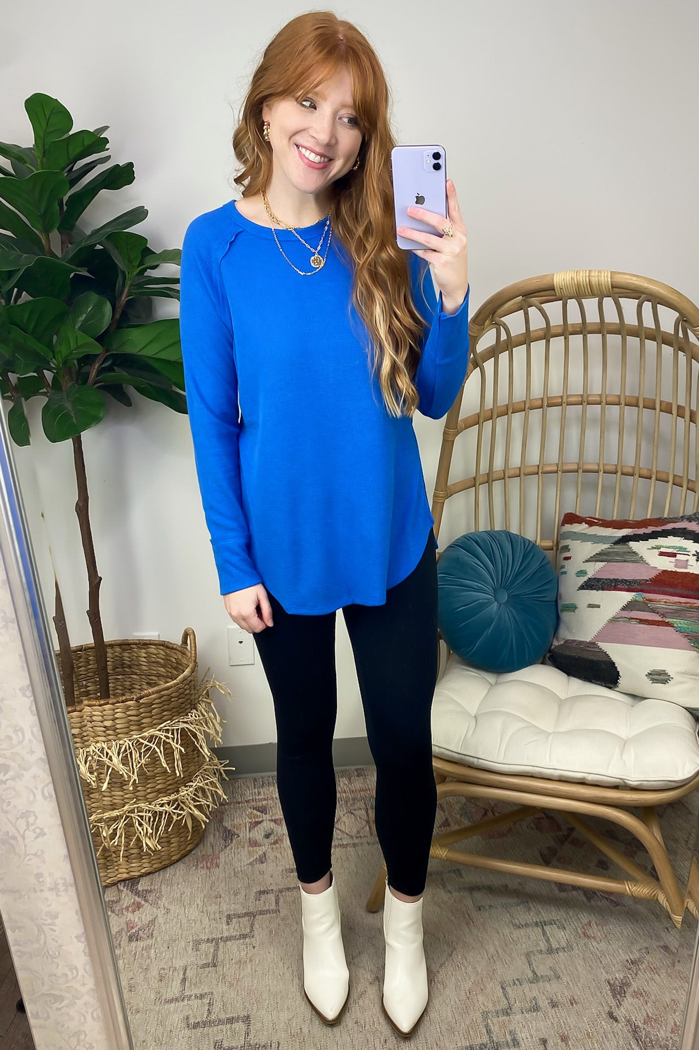  Cresseida Thermal Knit Long Sleeve Top - FINAL SALE - Madison and Mallory