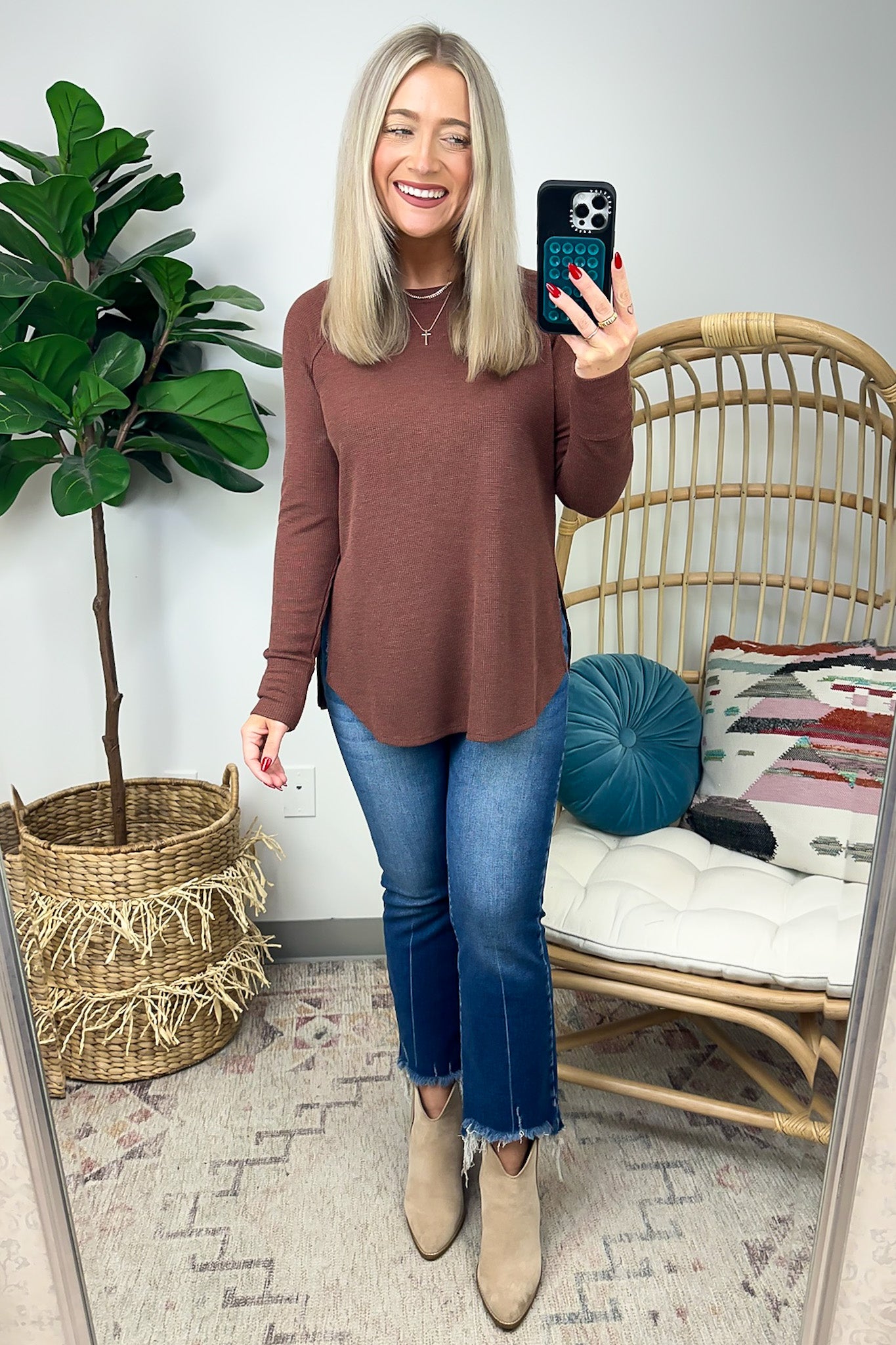  Cresseida Thermal Knit Long Sleeve Top - FINAL SALE - Madison and Mallory