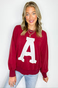 Washed Crimson / S Crimson Crush Logo Acid Washed Sweatshirt - FINAL SALE - Madison and Mallory