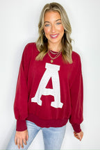 Washed Crimson / S Crimson Crush Logo Acid Washed Sweatshirt - FINAL SALE - Madison and Mallory
