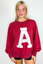 Crimson Crush Logo Acid Washed Sweatshirt - FINAL SALE - Madison and Mallory