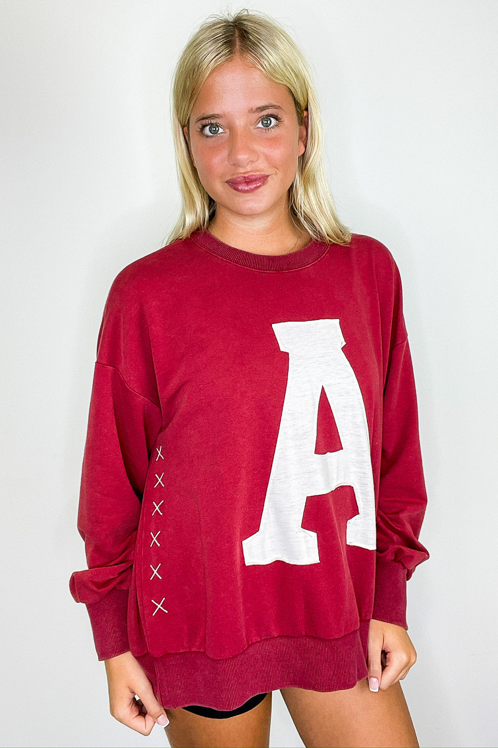 Crimson Crush Logo Acid Washed Sweatshirt - FINAL SALE - Madison and Mallory