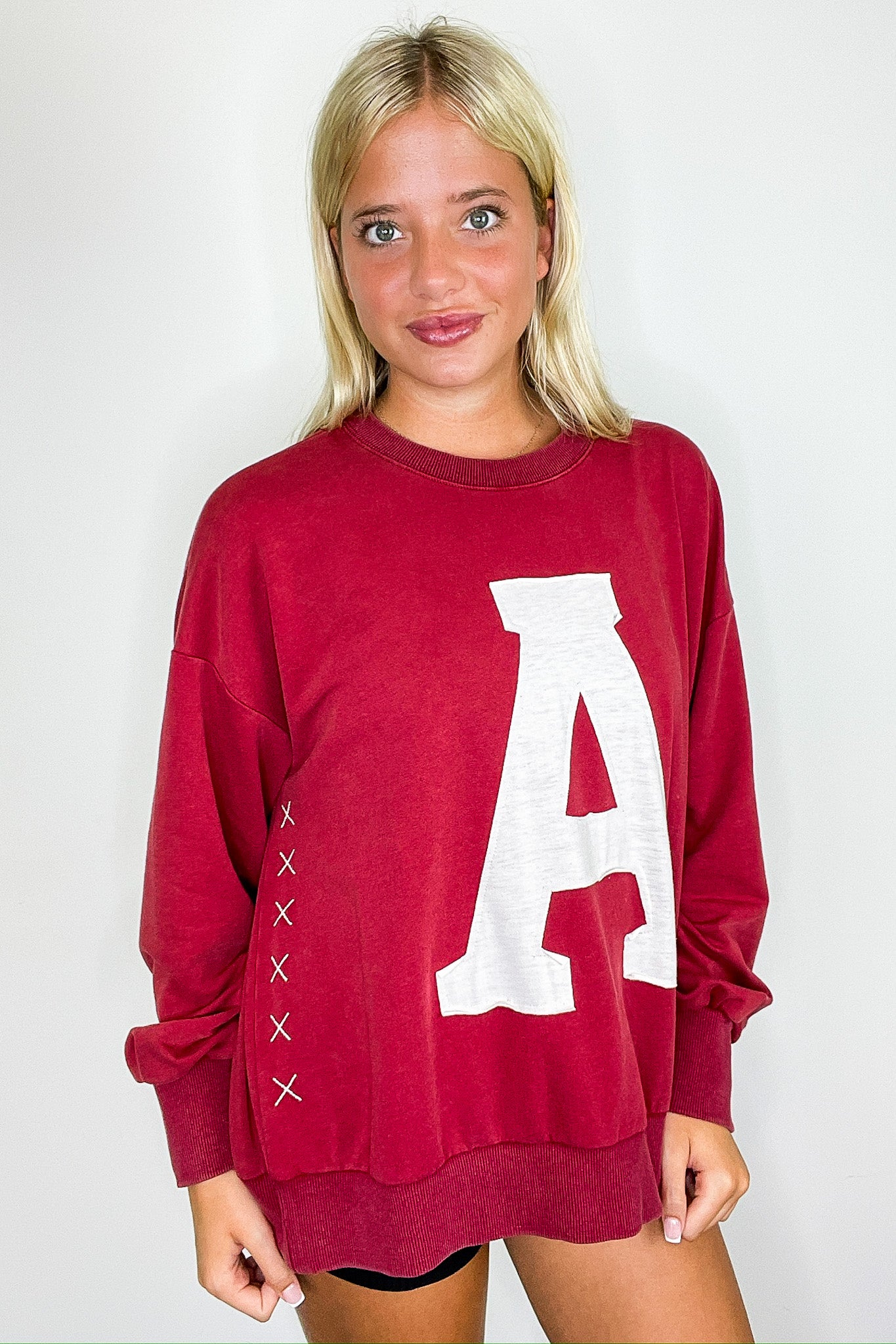 Crimson Crush Logo Acid Washed Sweatshirt - Madison and Mallory